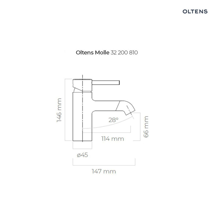 Oltens Molle umyvadlová batéria na postavení - zlatá 