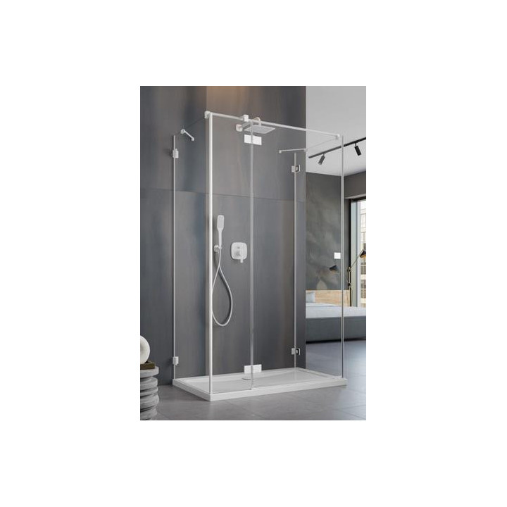 Front pre sprchový kút Radaway Idea Black KDJ+S 160, pravé, posuvné, sklo číre, 1600x2005mm, profil čierna