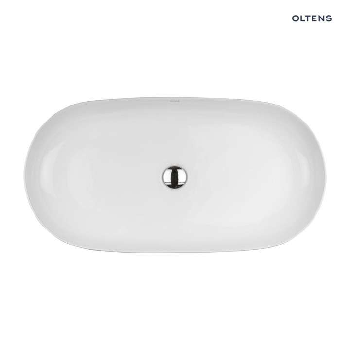 Oltens Hamnes Thin Umývadlo na postavenie na dosku Oválna 80 x 40 cm - biela