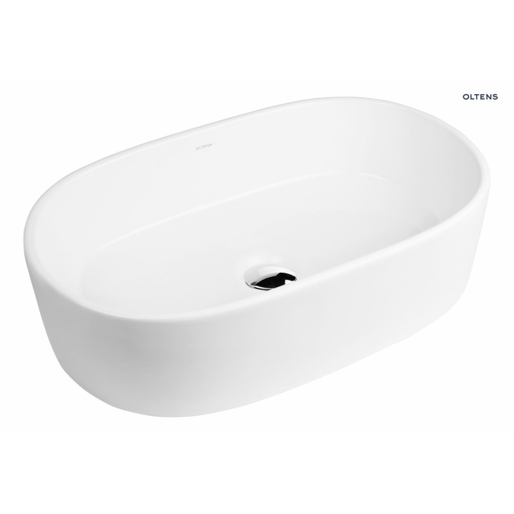 Oltens Lom umývadlo 55x34 cm na dosku Oválna S povrchom SmartClean - biela