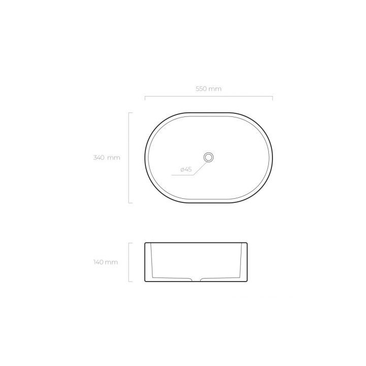 Oltens Lom umývadlo 55x34 cm na dosku Oválna S povrchom SmartClean - biela