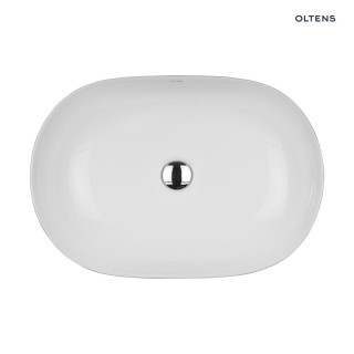Oltens Hamnes Thin Umývadlo na postavenie na dosku Oválna 60,5 x 41,5 cm biela  S povrchom Oltens SmartClean