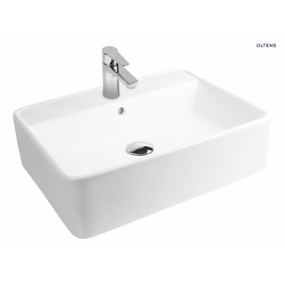 Oltens Duve umývadlo 58x43,5 cm na dosku obdĺžniková S povrchom SmartClean - biela 