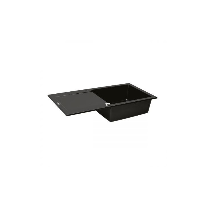 Oltens Gravan drez granitowy 1 komorowy z  ociekaczem 100x50cm - čierna 