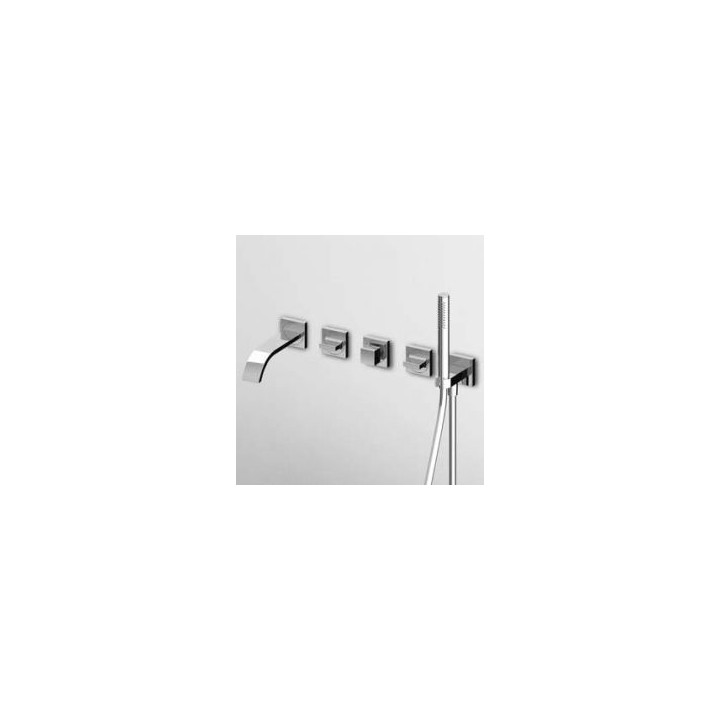 Bateria wannowo-natryskowa Zucchetti Aguablu 5-otworowa podtynkowa, element zewnętrzny- sanitbuy.pl