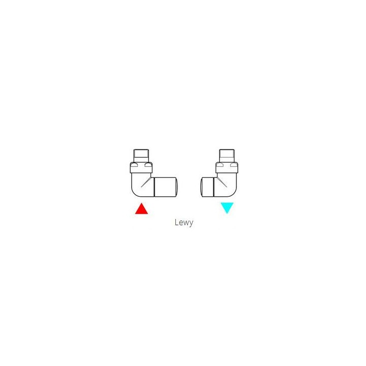 Súprava trojosový s termostatom rohový Terma Vision All In One, levý - biely soft