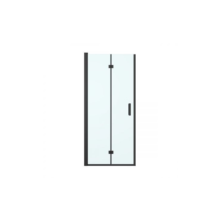 Oltens Hallan Sprchový kút 80x100 cm obdĺžniková čierna matnéný/sklo číre dverí s stenou