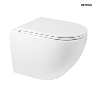 Súprava Oltens Hamnes misa WC Závěsná PureRim s pozvoľným sklápaním sedadlo Ovan Slim