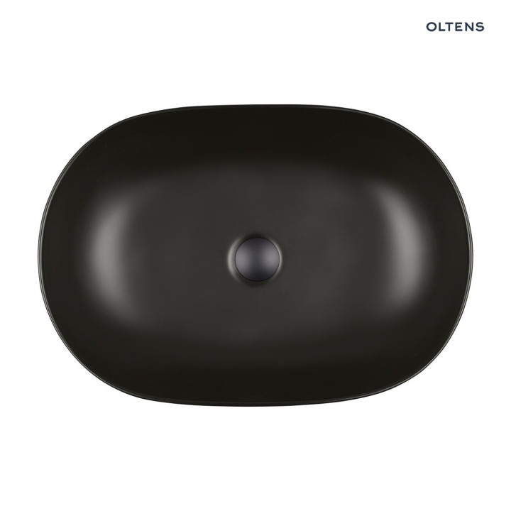 Oltens Hamnes Thin Umývadlo na postavenie na dosku Oválna 49,5 x 35,5 cm - čierna matnéný