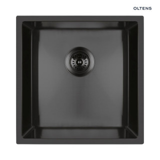 Oltens Oceľvask zlew oceľový 1 komorowy 44x44 cm brúsená oceľ - čierna