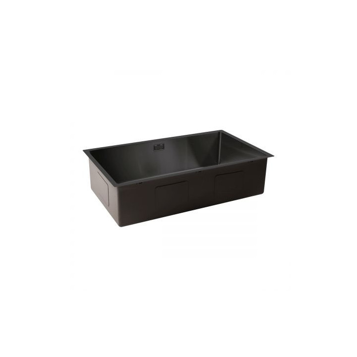 Oltens Oceľvask zlew oceľový 1 komorowy 44x44 cm brúsená oceľ - čierna