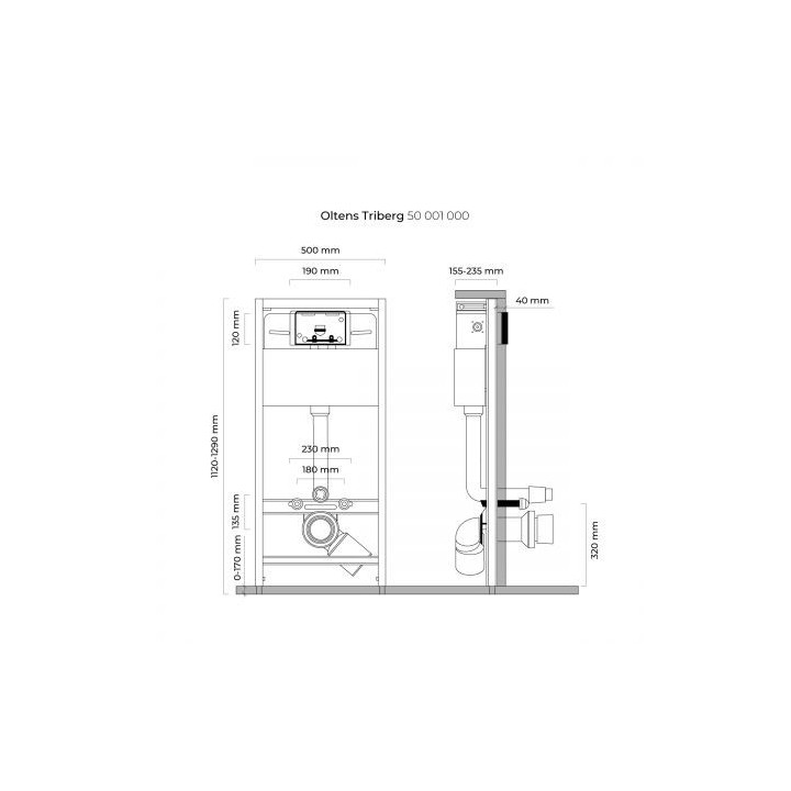 Súprava Oltens Triberg Torne 5w1 modul podmietkowý z przyciskiem spłukującym - čierna matnéný