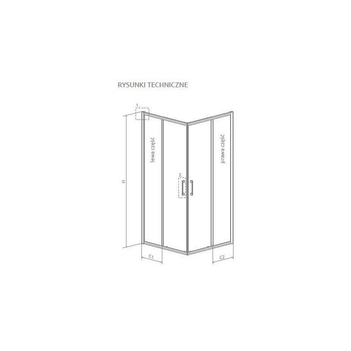 Časť ľavé kúty Radaway Essenza Pro PDD, 800x2000mm, sklo číre, profil chróm
