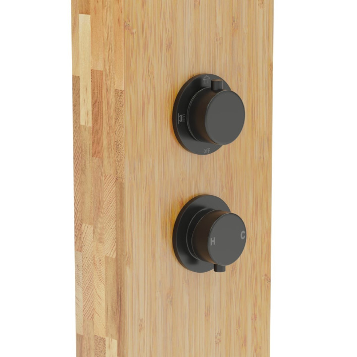 Panel sprchový Corsan Duo biely z čierne wykończeniem i termostatem