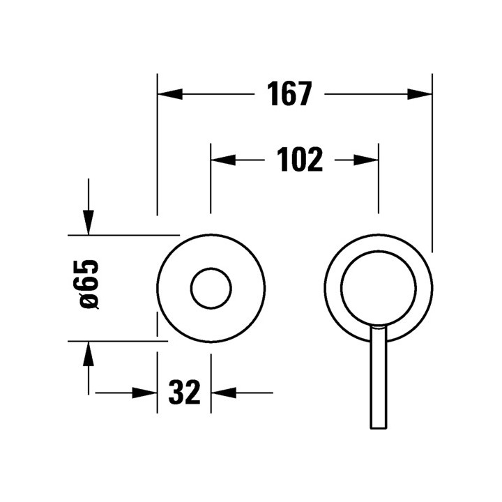 Páková umyvadlová batéria L , Duravit Circle - Lesklý chróm