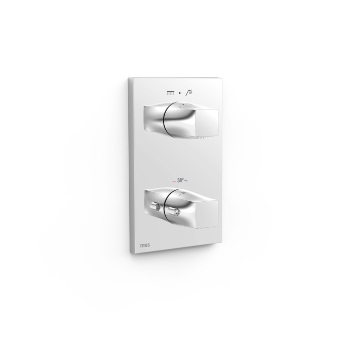 Maskownica do wpuszczanego korpusu 2-drożnego, TRES THERM-BOX - Chróm 