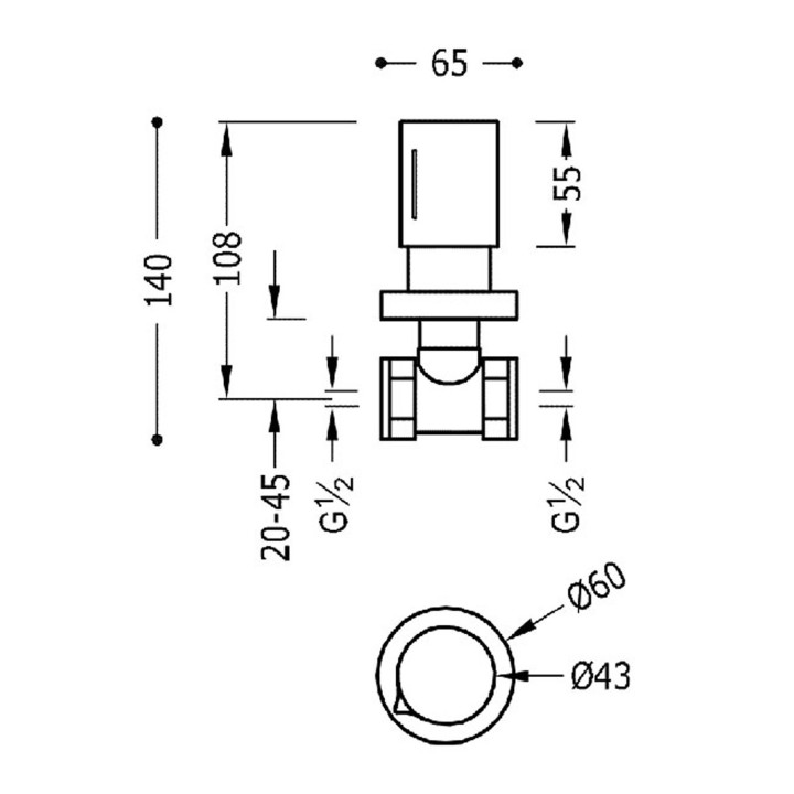 Ventil uzatvárací podomietkový, TRES COMPL GRIFERIA - 24-K Różowe Zlato