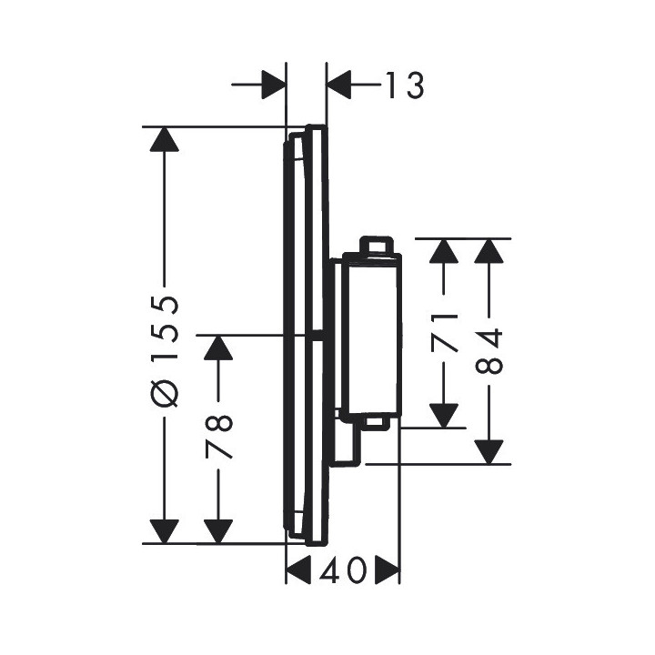 Batéria termostatická, podomietková, Hansgrohe ShowerSelect Comfort S - Chróm 