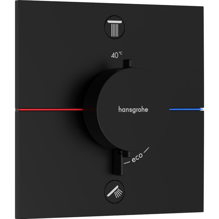 Batéria termostatická, podomietková do 2 prijímačov, Hansgrohe ShowerSelect Comfort E - Čierna Chróm Szczotkowany