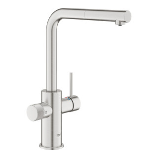 Batéria filtrująca s výsuvnou sprchou, GROHE BLUE PURE MINTA - nerez