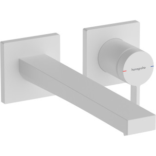 Páková umyvadlová batéria nástenná, podomietková s výtokovým ramenom 22,5 cm, Hansgrohe Tecturis E - Čierna Matný