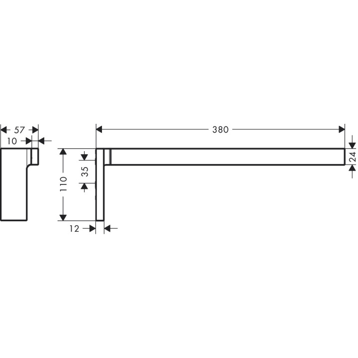 Držák ručníku, AXOR Universal Rectangular - Nikel Szczotkowany