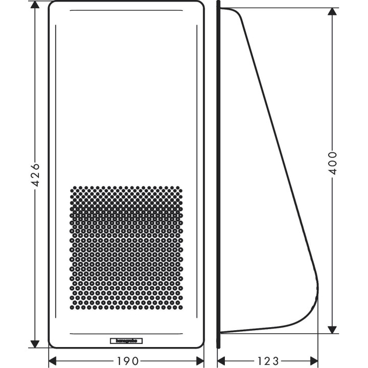 Drez Hansgrohe S5110-F450, 1050x415 mm, stolný z ociekaczem s pravé stronie - grafitowa čierny