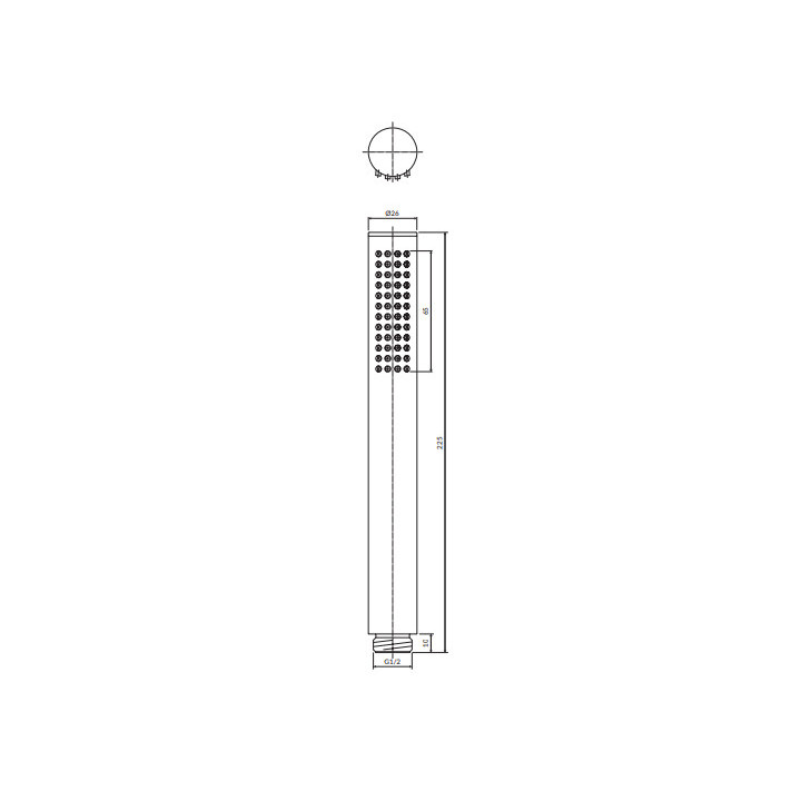 Rączka sprchové, Omnires Microphone - Mosadz brúsená