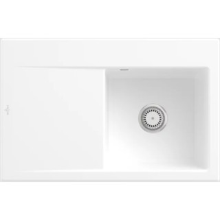 Drez stolný, włącznie Súprava odtokový z uruchamianiem ręcznym, z Keramický, 780 x 510 mm, Villeroy & Boch Subway Style 45 - Sto