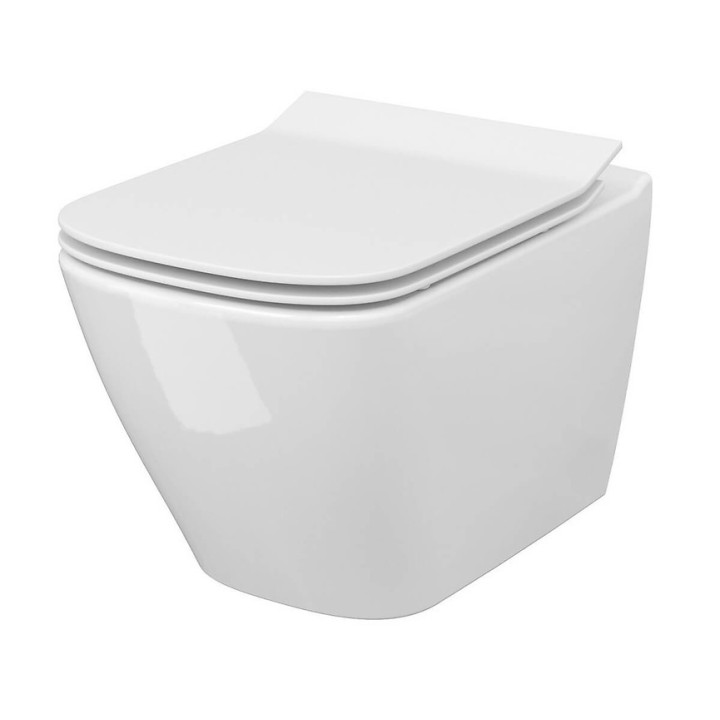 Závesné wc z ukrytym montażem, sedátko duroplastowa, s pozvoľným sklápaním, s funkciou łatwego wypinania, Cersanit City Square -