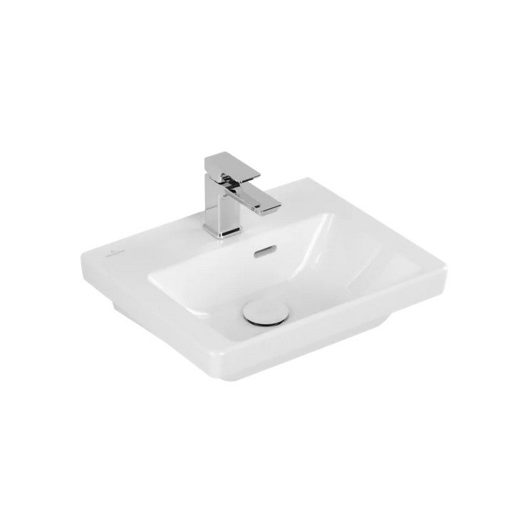 Umývadlo závesné/nábytková Villeroy & Boch Subway 3.0, 50x40cm, z prepadom, otvor na armatúru, Weiss Alpin