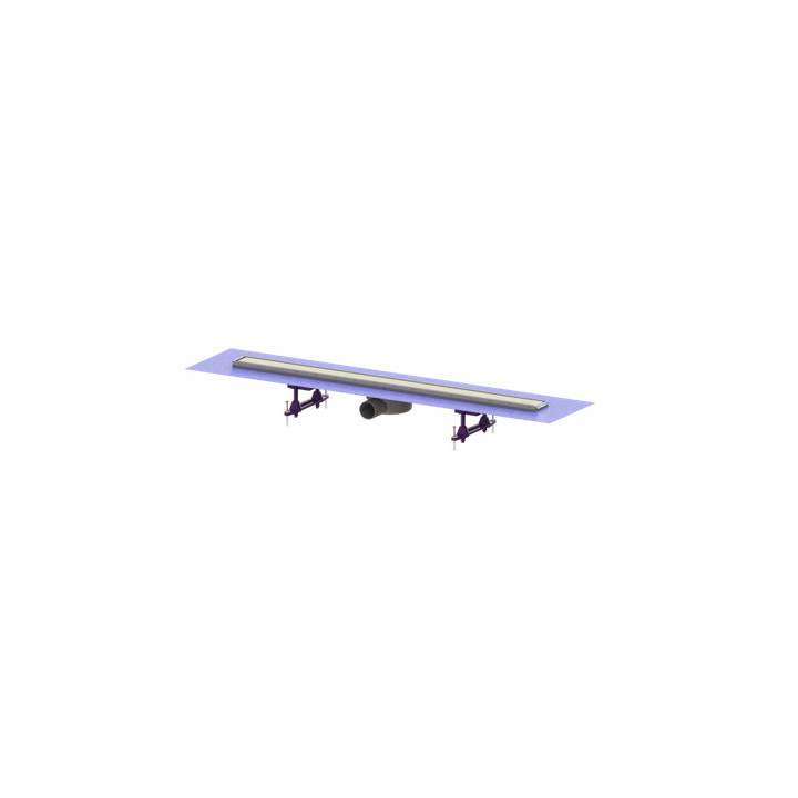 Žľab Kessel Linearis Compact kúpeľnový kompletná, dĺžka 750 mm, strieborná
