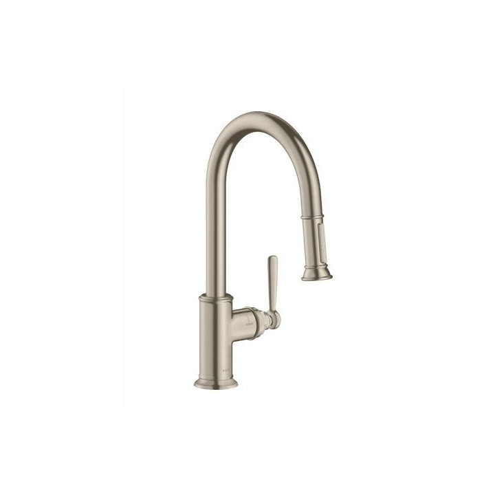 Drezová batéria Axor Montreux, wys. 39,6 cm, páková, s výsuvnou sprchou, DN15, chróm