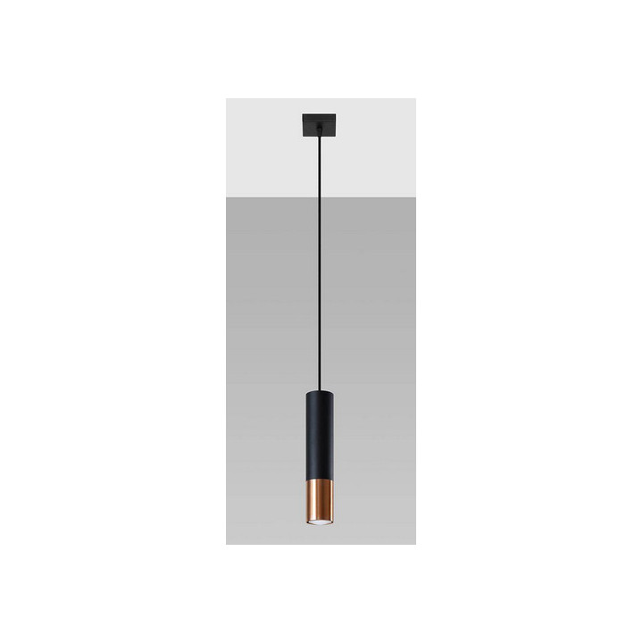 Lampa Závěsná Sollux Ligthing LOOPEY 1, GU10  40W, čierna/zlatý