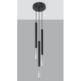 Lampa Závěsná Sollux Ligthing LOOPEZ 1, GU10  40W, čierna/miedź