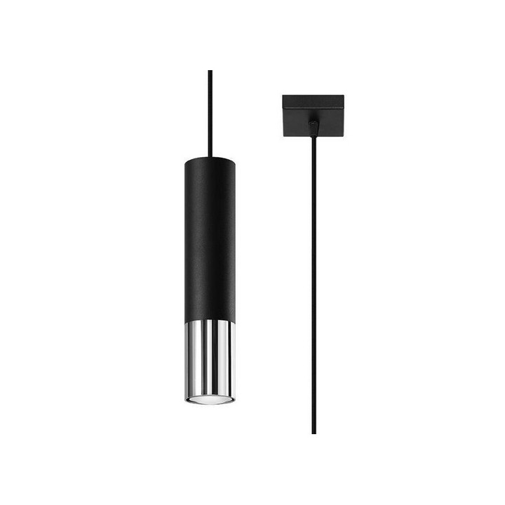 Lampa Závěsná Sollux Ligthing LOOPEZ 1, GU10  40W, čierna/zlatý