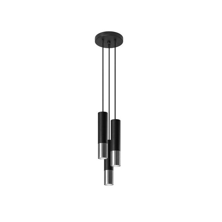 Lampa Závěsná Sollux Ligthing ESKOLA, priemer 110cm,E27 1x60W, 1x15W LED,  čierna