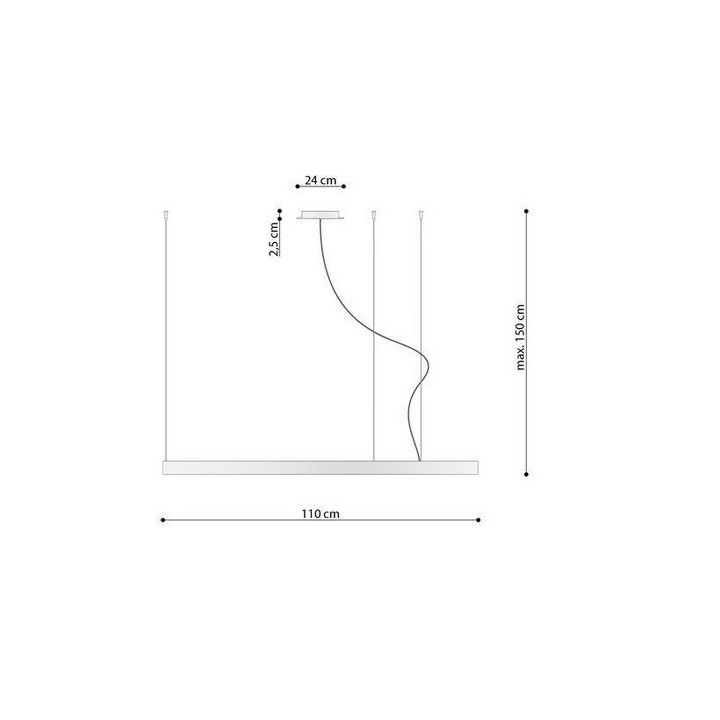 Żyrandol Sollux Lighting RIO, okrúhly priemer 78cm, LED 50W 3000K, čierna