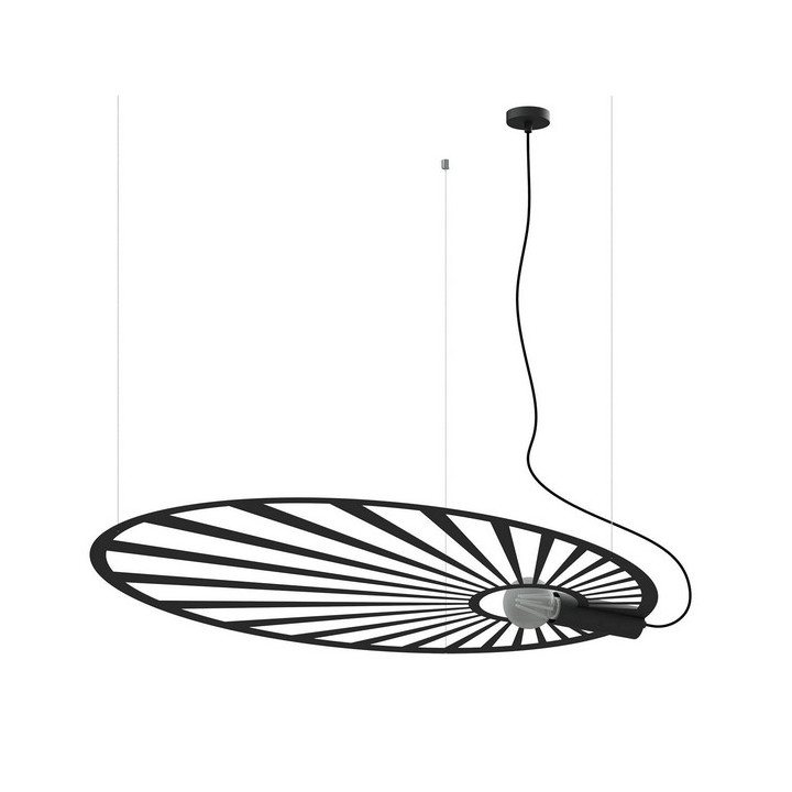 Żyrandol Sollux Lighting RIO, okrúhly priemer 55 cm, LED 30W 3000K, čierna