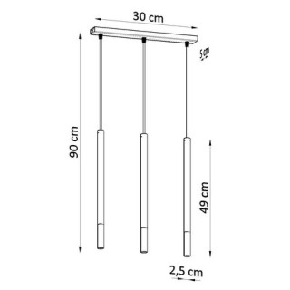 Lampa Závěsná Sollux Ligthing MOZAICA 3L, G9 3x12W LED,  čierna/zlato