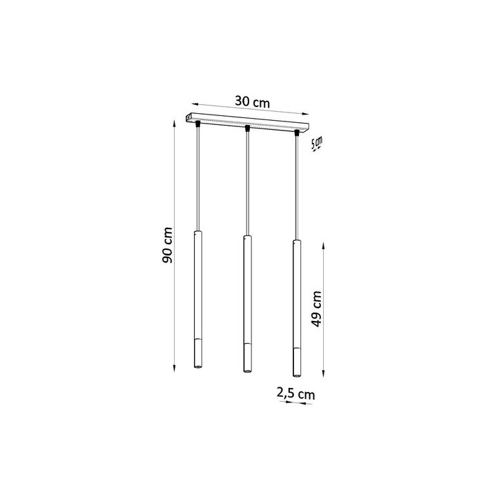 Lampa Závěsná Sollux Ligthing MOZAICA 3L, G9 3x12W LED,  čierna/zlato