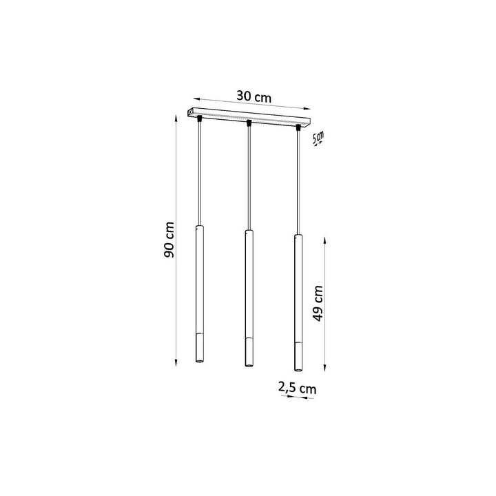 Lampa Závěsná Sollux Ligthing MOZAICA 3L, G9 3x12W LED,  čierna/chróm