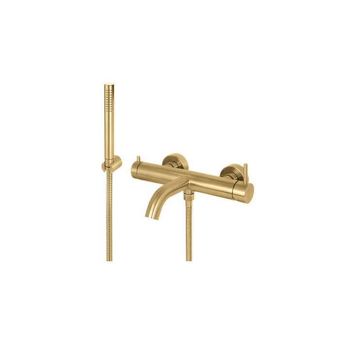 Bidetová batéria Vema Otago, na postavení, výtokové rameno 110mm, s automatickým uzáverom, brushed gold