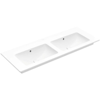 Umývadlo nábytkové dvojitý Villeroy&Boch Venticello, 130x50cm, z prepadom, Stone White CeramicPlus,  