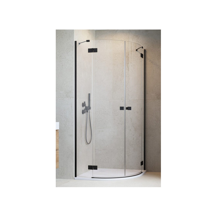 Štvrťkruhový sprchovací kút Radaway Essenza PDD 100x100cm, chróm/ sklo číre