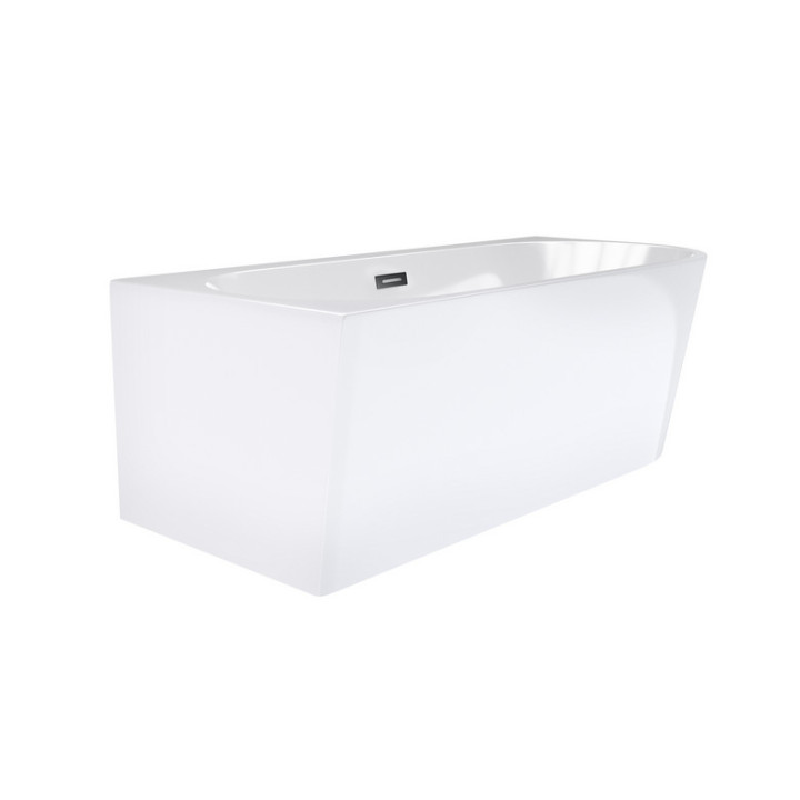 Vaňa voľne stojaca rohová z široké krawędzią Corsan Intero SLIM , 160x74cm, lewostronna, zátka klik-klak biely, biela