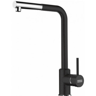 Drezová batéria Franke Sirius L Side pull-out  , výška 333mm, otočné i výsuvná sprcha, kamienny šedý/chróm