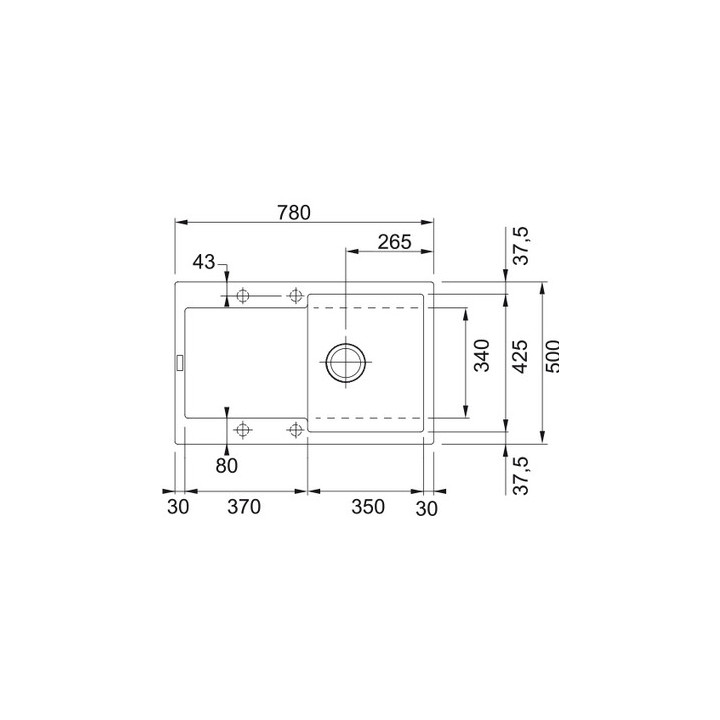 Drez wbudowywany, Franke Maris MRG 611-62 , onyx