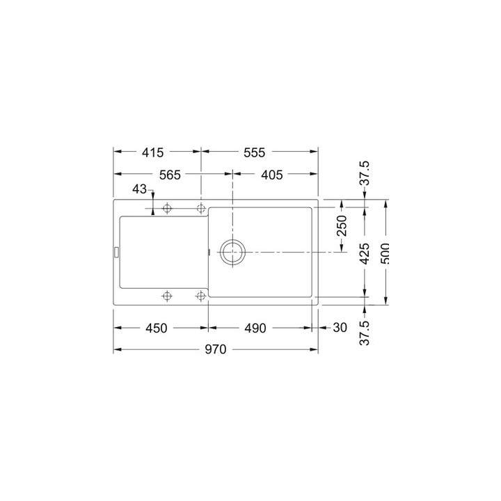 Drez wbudowywany, Franke Maris MRG 611-78 XL , onyx