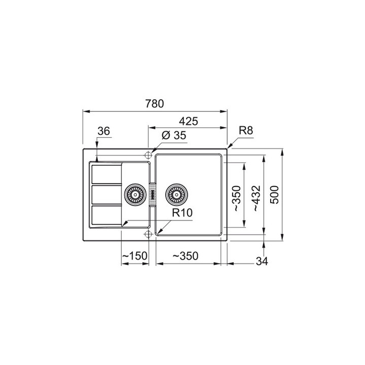 Drez Franke Sirius 2.0 S2D 651-100  ,  onyx